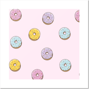 Cute donut pattern Posters and Art